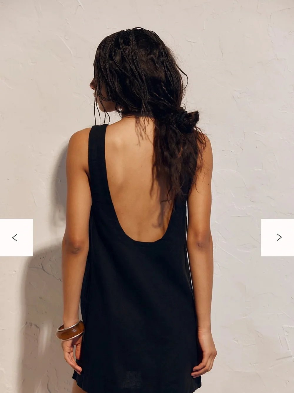 Free People Black Linen Mini Dress